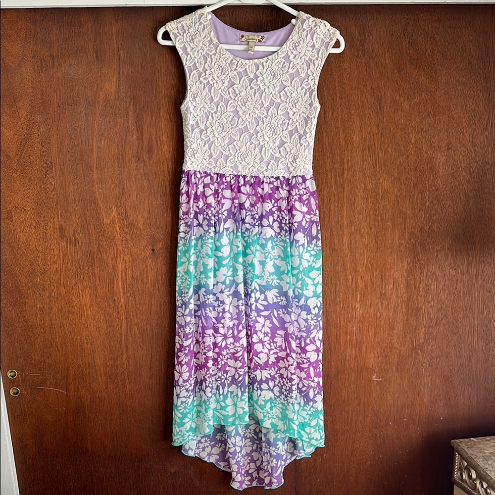 Floral Lace High-Low Dress